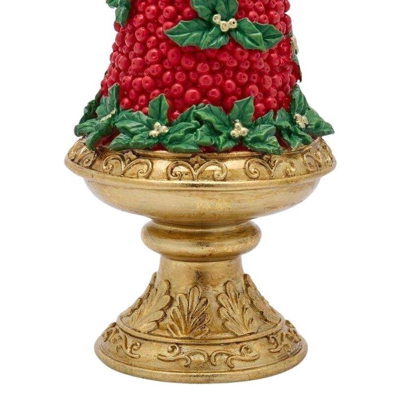 Albero Cono Natalizio con Bacche Rosse,...