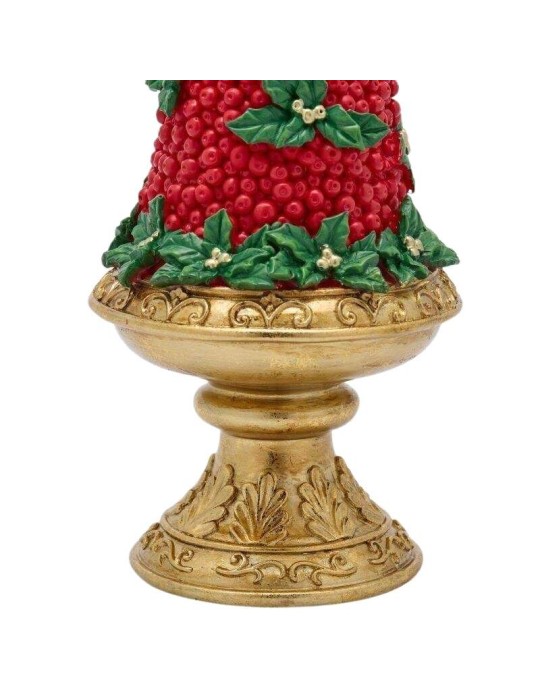 Albero Cono Natalizio con Bacche Rosse,...