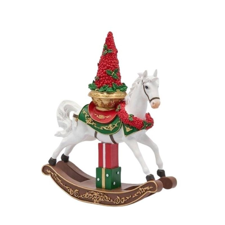 EDG Cavallo a dondolo con albero di bacche alto 43,5 cm