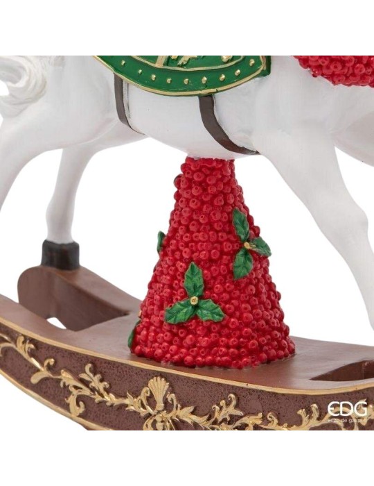 Cavallo a Dondolo Natalizio EDG in Poliresina...