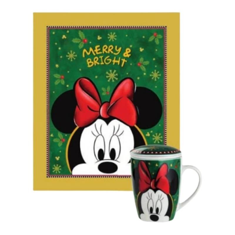 Set Regalo Winter Magic Minnie Mouse Egan: Plaid Morbido e Tisaniera in Porcellana 430 ml