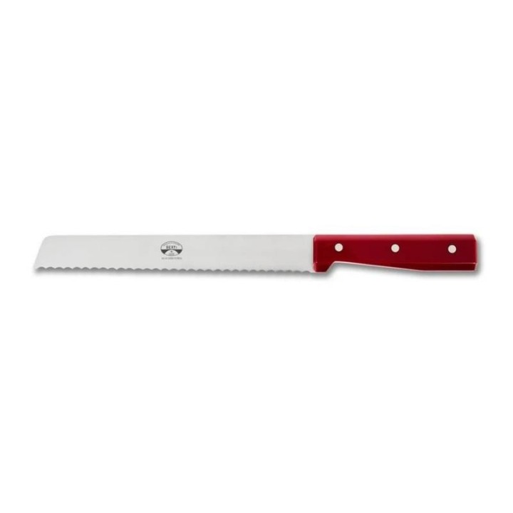 Coltellerie Berti Coltello da pane rosso con lama da 22 cm