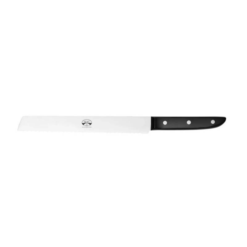 Coltellerie Berti – Coltello da Pane Nero con Lama Seghettata da 23 cm (Collezione Alta Industria Laboratorio 01)