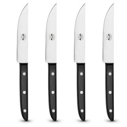Coltellerie Berti 4 coltelli da bistecca neri con lama da