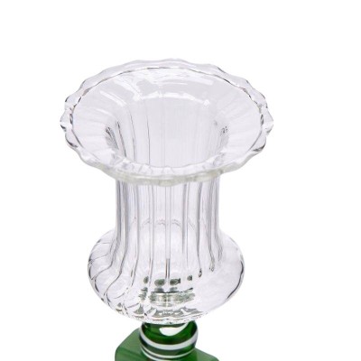 Candelabro in Vetro H22 Rosa e Verde EDG con Confezione... 2
