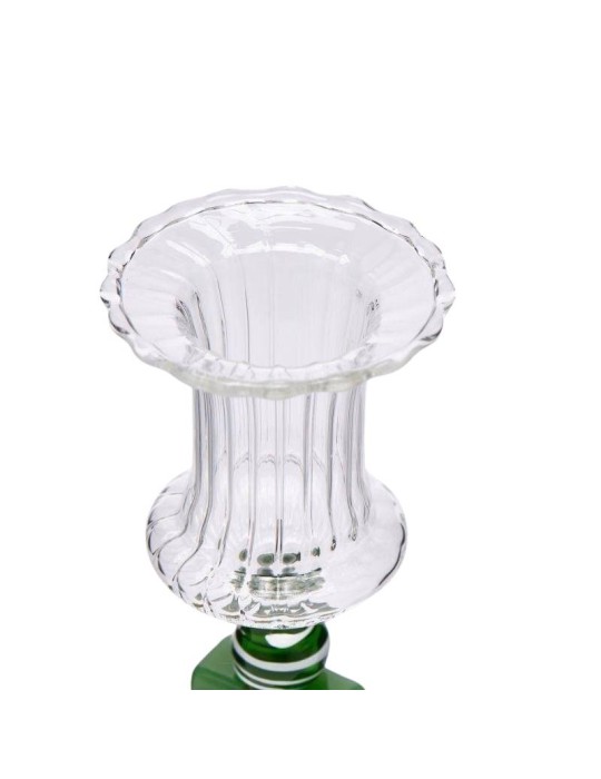 Candelabro in Vetro H22 Rosa e Verde EDG con...