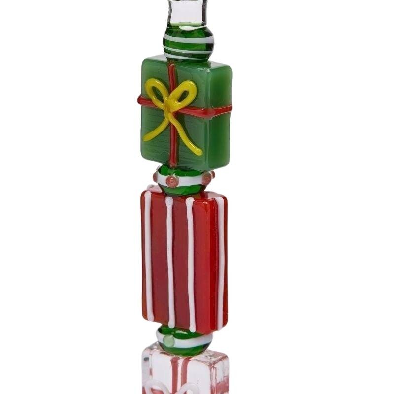 Candelabro in Vetro H22 Rosa e Verde EDG con...