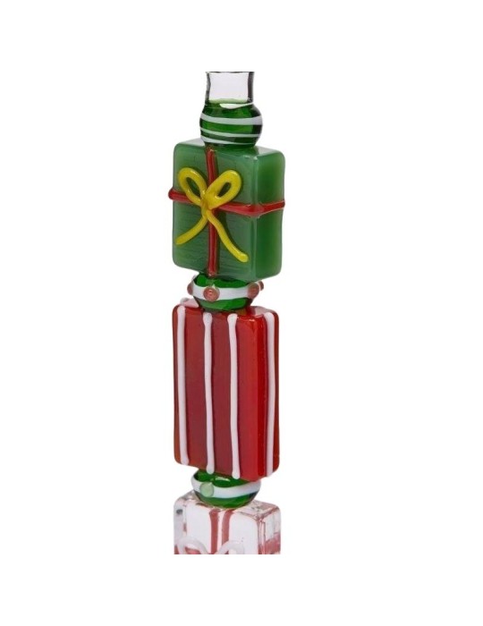 Candelabro in Vetro H22 Rosa e Verde EDG con...