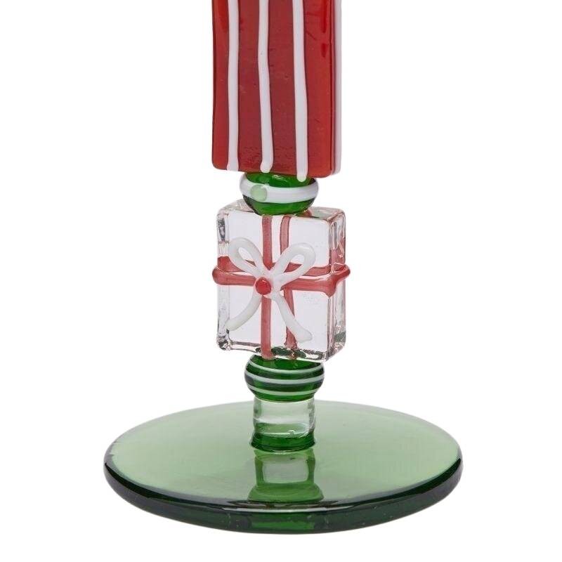 Candelabro in Vetro H22 Verde e Rosso EDG con...