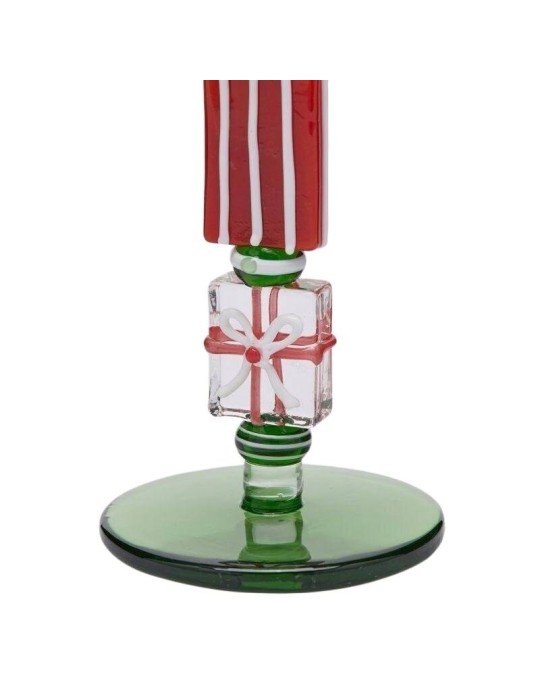 Candelabro in Vetro H22 Verde e Rosso EDG con...