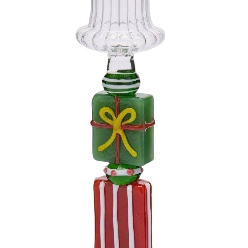 Candelabro in Vetro H22 Verde e Rosso EDG con...