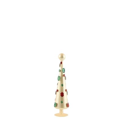 Abete di Vetro con Pietre Preziose Oro EDG – Altezza 34 cm