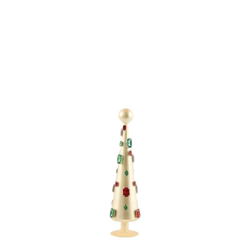 Abete di Vetro con Pietre Preziose Oro EDG – Altezza 34 cm