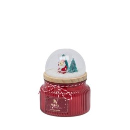 EDG Candela palla di neve con Babbo Natale rossa