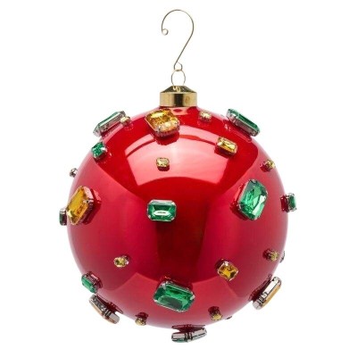 Sfera di Vetro con Pietre Preziose Rosso Rubino EDG –...
