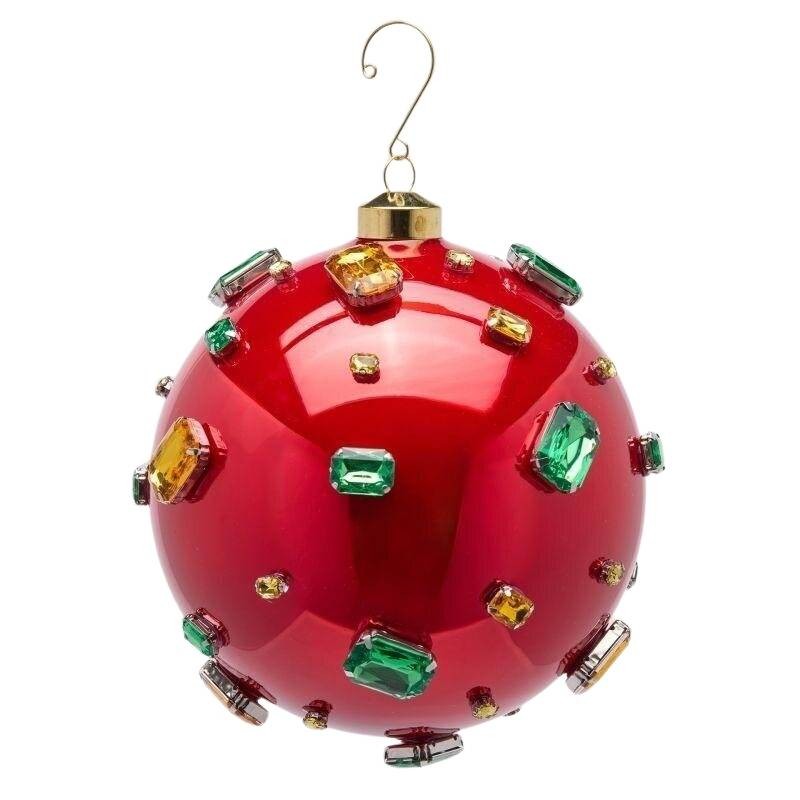 Sfera di Vetro con Pietre Preziose Rosso Rubino EDG – Diametro 15 cm
