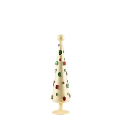 Abete di Vetro con Pietre Preziose Oro EDG – Altezza 45 cm
