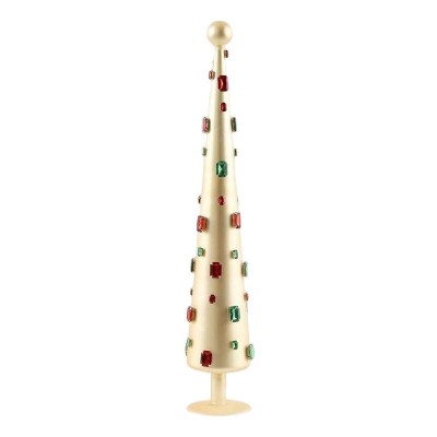 Abete di Vetro con Pietre Preziose Oro EDG – Altezza 61 cm