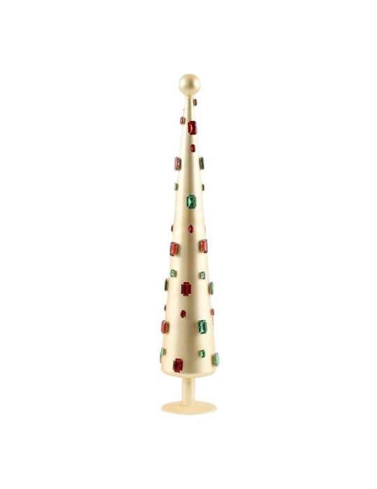 Abete di Vetro con Pietre Preziose Oro EDG – Altezza 61 cm