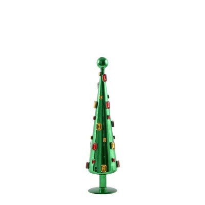 Abete di Vetro con Pietre Preziose Verde Smeraldo EDG –...
