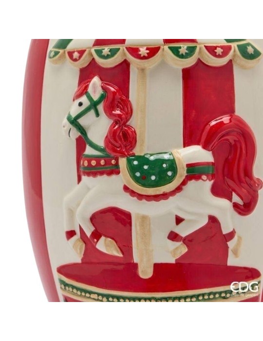 Vaso in Ceramica con Cavallo da Giostra H33 D24...