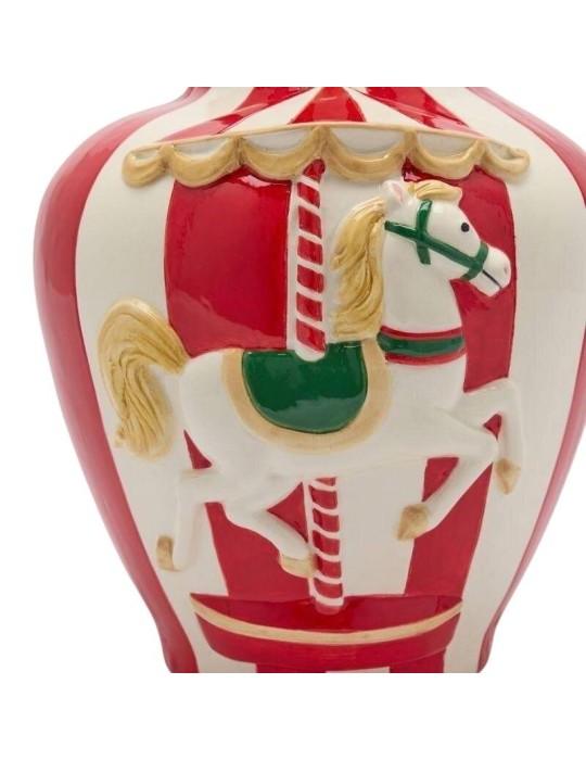 Vaso Anfora in Ceramica con Cavallo da Giostra...