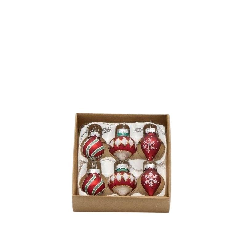 Set 6 Palline di Natale Mix Rosso per Albero di Natale – EDG Enzo De Gasperi