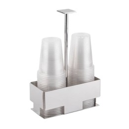 Elleffe Design Portabicchieri doppio in acciaio inox lucido