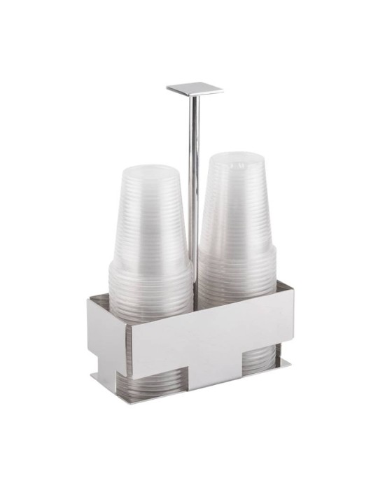 Porta Bicchieri Doppio da Tavolo in Acciaio Inox Lucido 18/10 – Elleffe Design