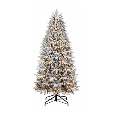 Albero di Natale Innevato Parco Floccato H 210 cm con...
