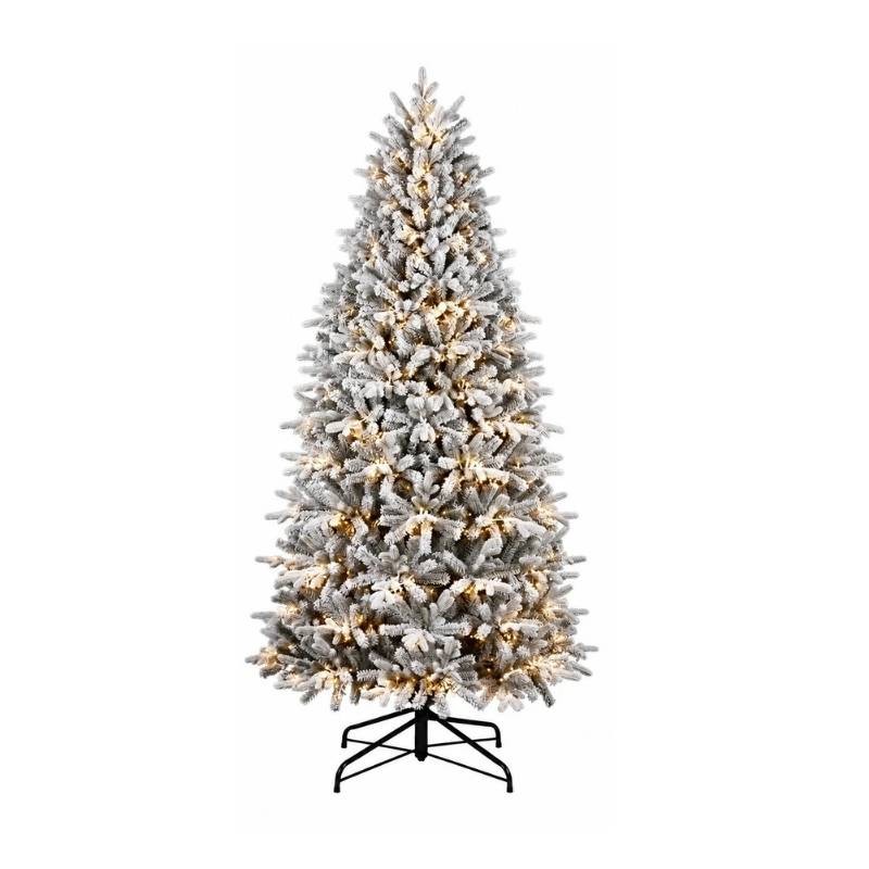 Albero di Natale Innevato Parco Floccato H 210 cm con 3200 Micro LED Integrati – Flora