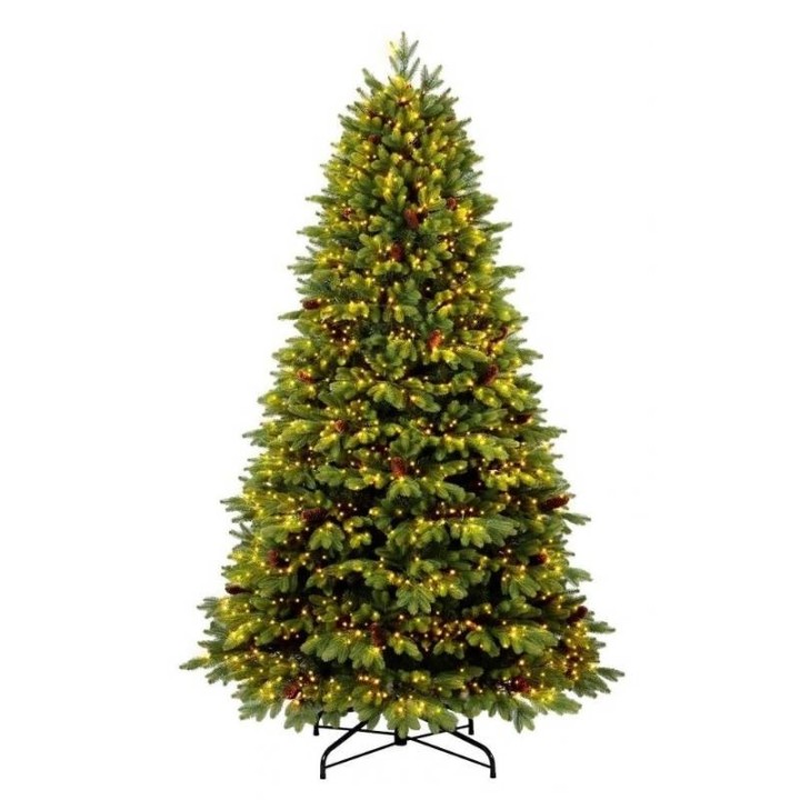 Flora Albero di Natale Green con pigne 210 cm 6.500 LED