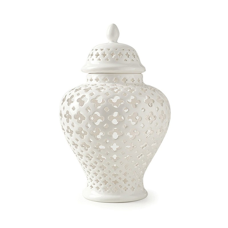 Hervit Potiche - porcellana traforata 13x20cm