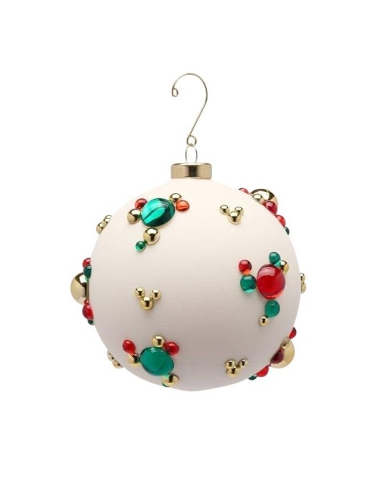 Sfera di Vetro Bianca con Applicazioni Gioiello "Bolle" EDG Enzo De Gasperi Ø 12 cm