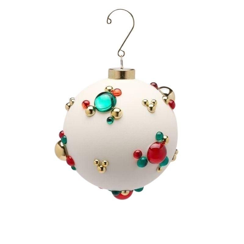 Sfera di Vetro Bianca con Bolle Gioiello EDG Enzo De Gasperi Ø 10 cm