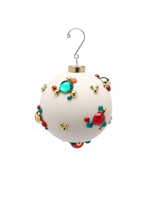 Sfera di Vetro Bianca con Bolle Gioiello EDG Enzo De Gasperi Ø 10 cm