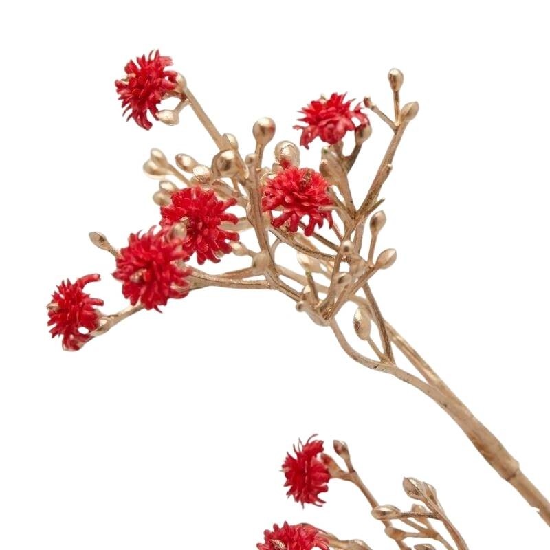 Gambo Gypsophila Decorativo con Fiori Rossi e...