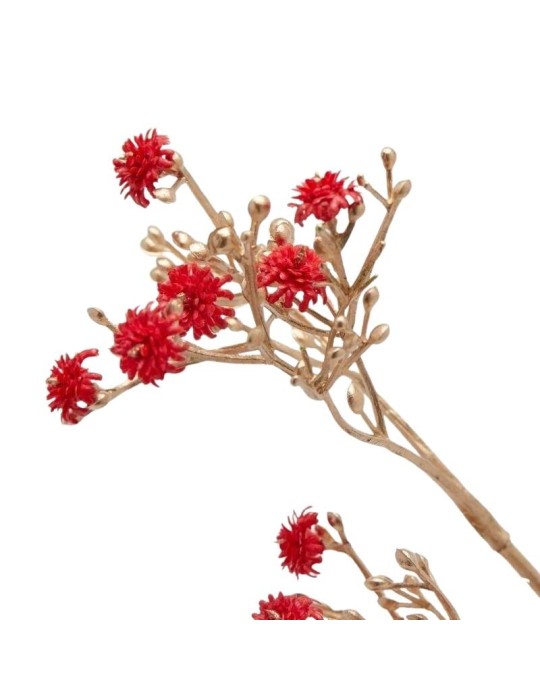Gambo Gypsophila Decorativo con Fiori Rossi e...