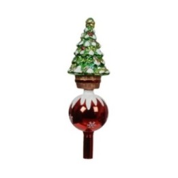 Kaemingk Puntale in vetro con sfera rossa alto 29 cm