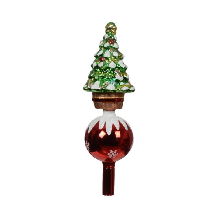 Kaemingk Puntale in vetro con sfera rossa alto 29 cm