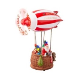 Kaemingk Mongolfiera con Babbo Natale e 8 LED alta 20,5 cm