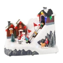 Kaemingk Villaggio animato con slittini alto 17 cm