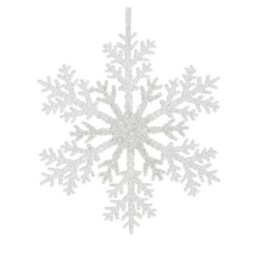 Kaemingk Fiocco di neve da appendere glitter argento Ø 32 cm