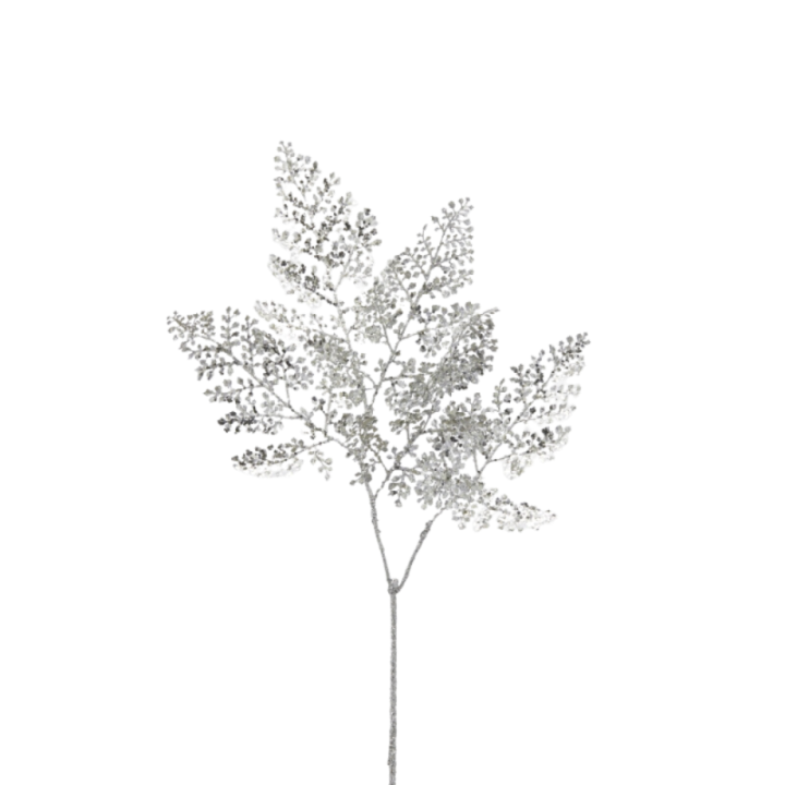 EDG Ramo di capelvenere glitter argento alto 76 cm