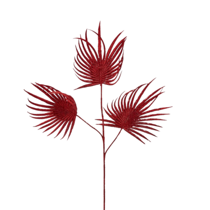 EDG Ramo di palma Olis glitter rosso alto 68 cm