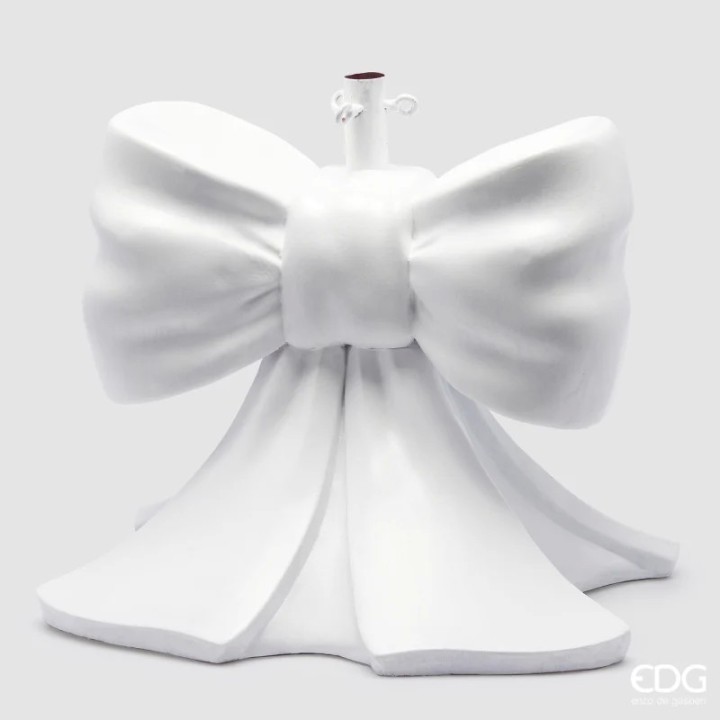 EDG Base a fiocco per albero di Natale bianca alta 57 cm