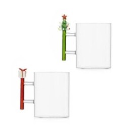 Brandani Set di 2 mug W il Natale alte 13 cm