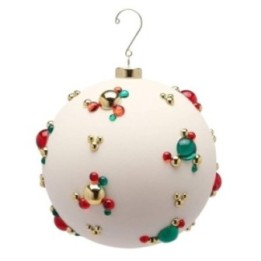 EDG Pallina Bolle in vetro bianca con gemme Ø 15 cm