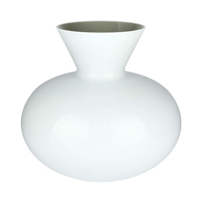 Vaso Idria Venini Lattimo e Talpa H27 cm in Vetro di...