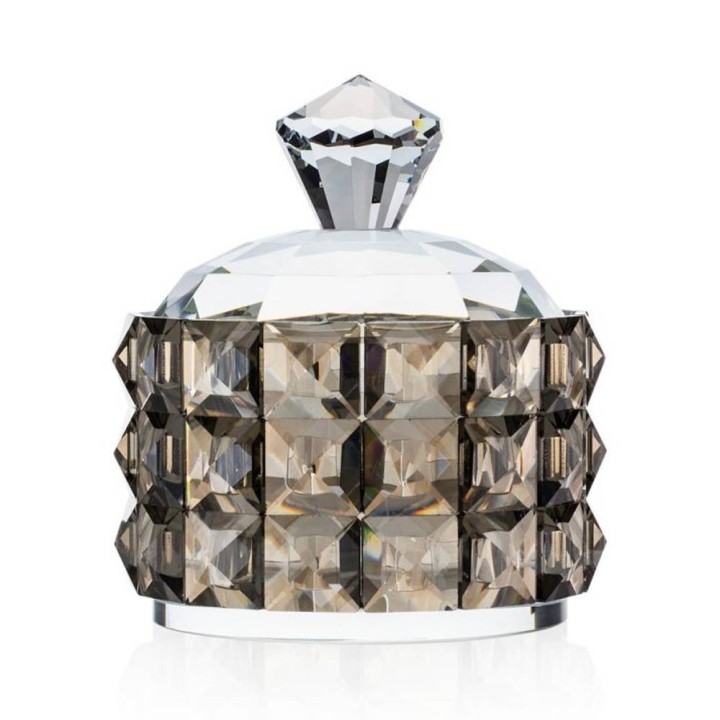 Emò Italia Scatola in cristallo fumè 11,5cm x 11,5cm x 13,5cm